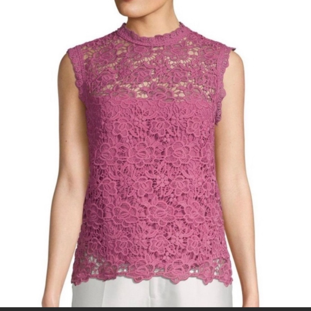 Nanette Lepore Mock Neck Lace Top